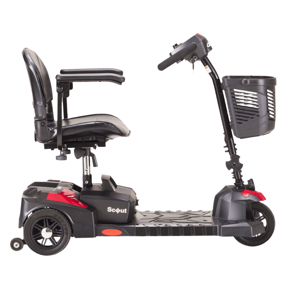 Drive Medical Scout 3-Wheel Compact Travel Power Scooter Close-Up of Seat