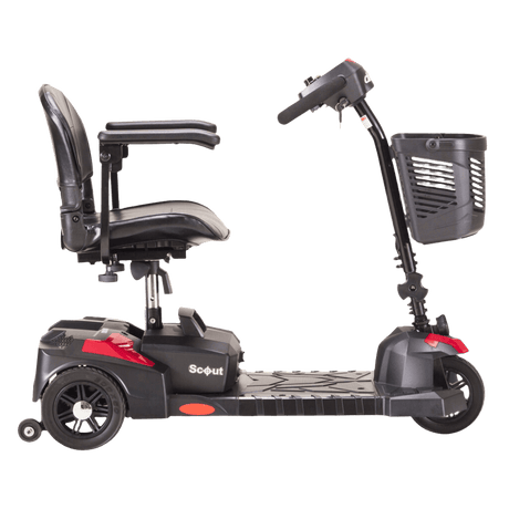 Drive Medical Scout 3-Wheel Compact Travel Power Scooter Close-Up of Seat