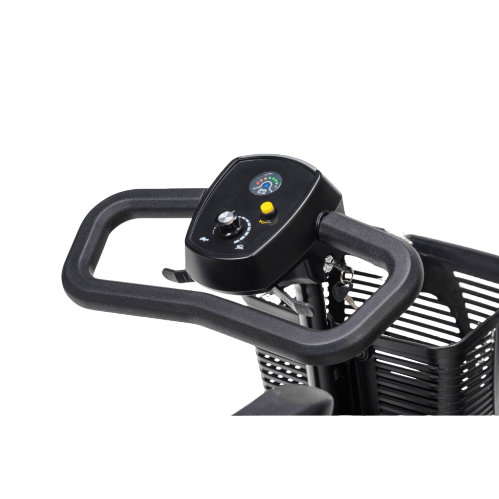 Drive Medical Scout LT 4-Wheel Compact Travel Power Scooter Handlebar Controls