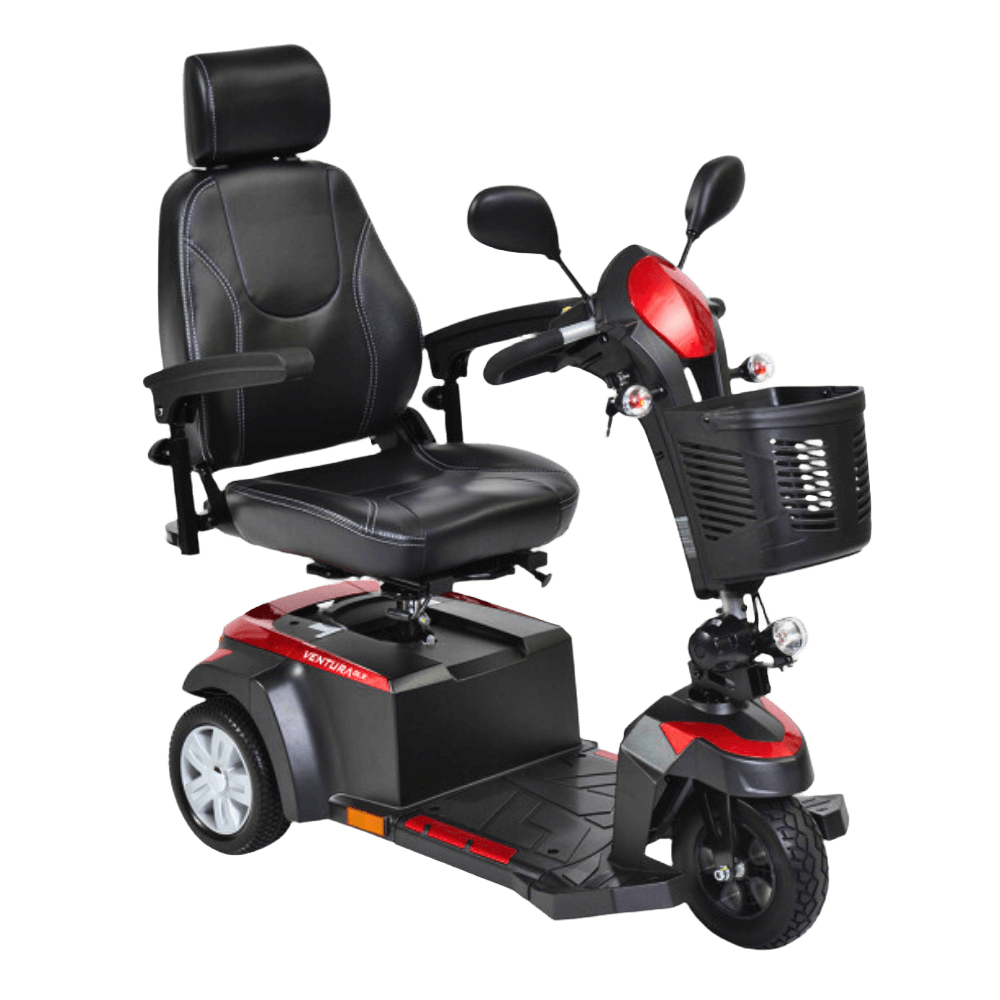 Drive Medical Ventura 3-Wheel Mobility Scooter Angled View