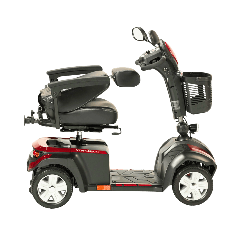 Drive Medical Ventura 4-Wheel Mobility Scooter With Closed Seat Side View