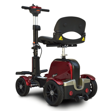 Metallic Red EV Rider CityBug Compact Portable 4 Wheel Mobility Scooter - Rear View