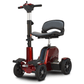 Metallic Red EV Rider CityBug Compact Portable 4 Wheel Mobility Scooter - Angled View