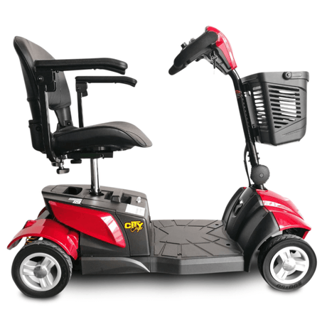 Red EV Rider CityCruzer 4 Wheel Mobility Scooter - Side View
