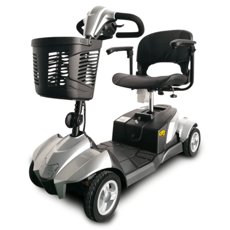 Silver EV Rider CityCruzer Open Box Mobility Scooter - Angle View 