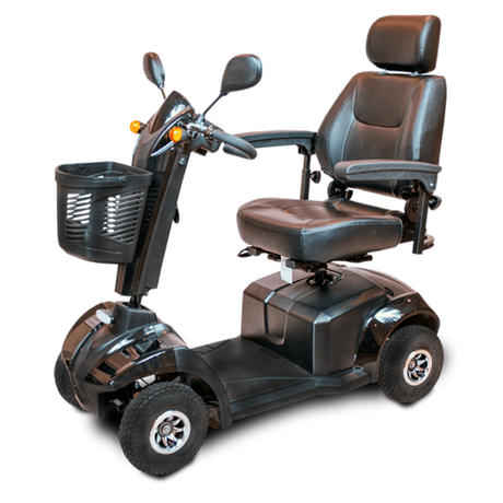 Black Orange EV Rider CityRider 4 Wheel Mobility Scooter - Angled View