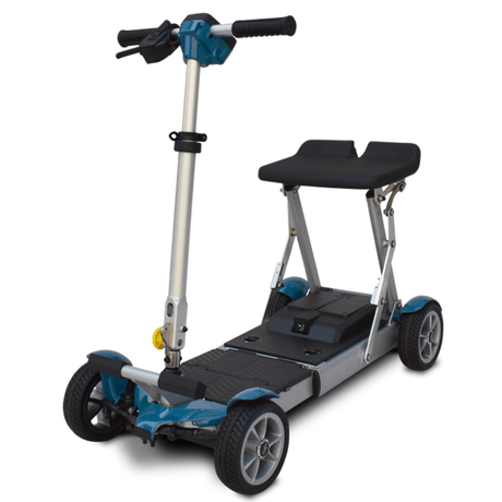 Blue EV Rider Gypsy Q2 Foldable Lightweight Mobility Scooter - Angled View
