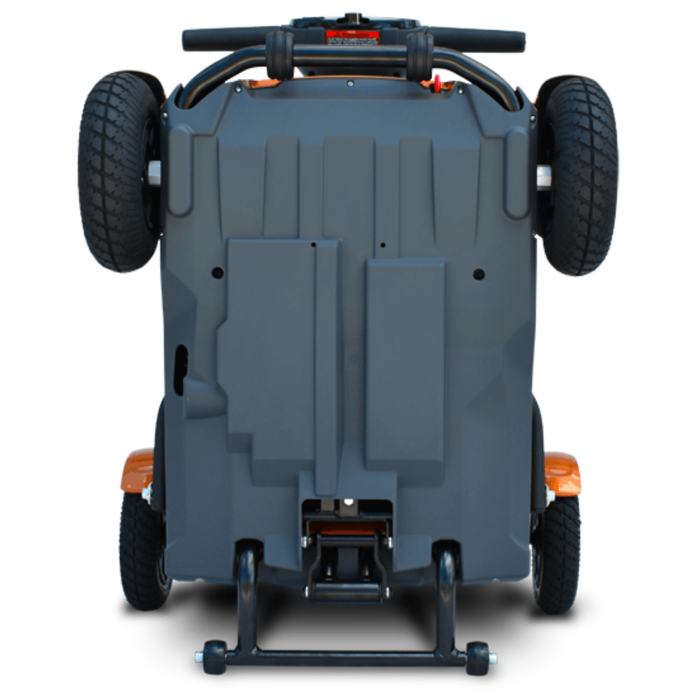 Metallic Gold EV Rider TeQno Automatic Folding Mobility Scooter Folded - Bottom View