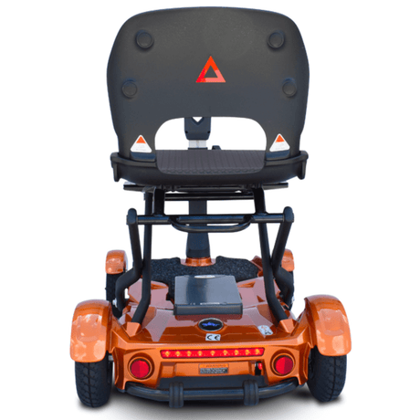 Metallic Gold EV Rider TeQno Automatic Folding Mobility Scooter - Rear View
