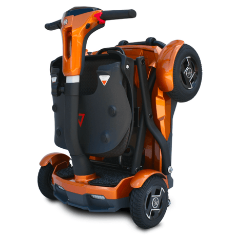 Metallic Gold EV Rider TeQno Automatic Folding Mobility Scooter Folded - Side View 