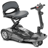 Silver EV Rider Transport AF+ Automatic Folding Mobility Scooter - Angled View