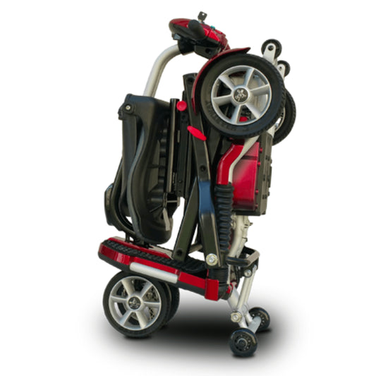 Red EV Rider Transport Plus Foldable Mobility Scooter Folded