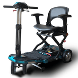 Blue EV Rider Transport Plus Foldable Mobility Scooter - Angled View
