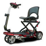 Open Box EV Rider Red Transport Plus Foldable Mobility Scooter - Angled View 