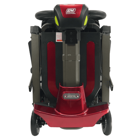 Enhance Mobility Mojo MJ100 Mobility Scooter Red Folded Back View