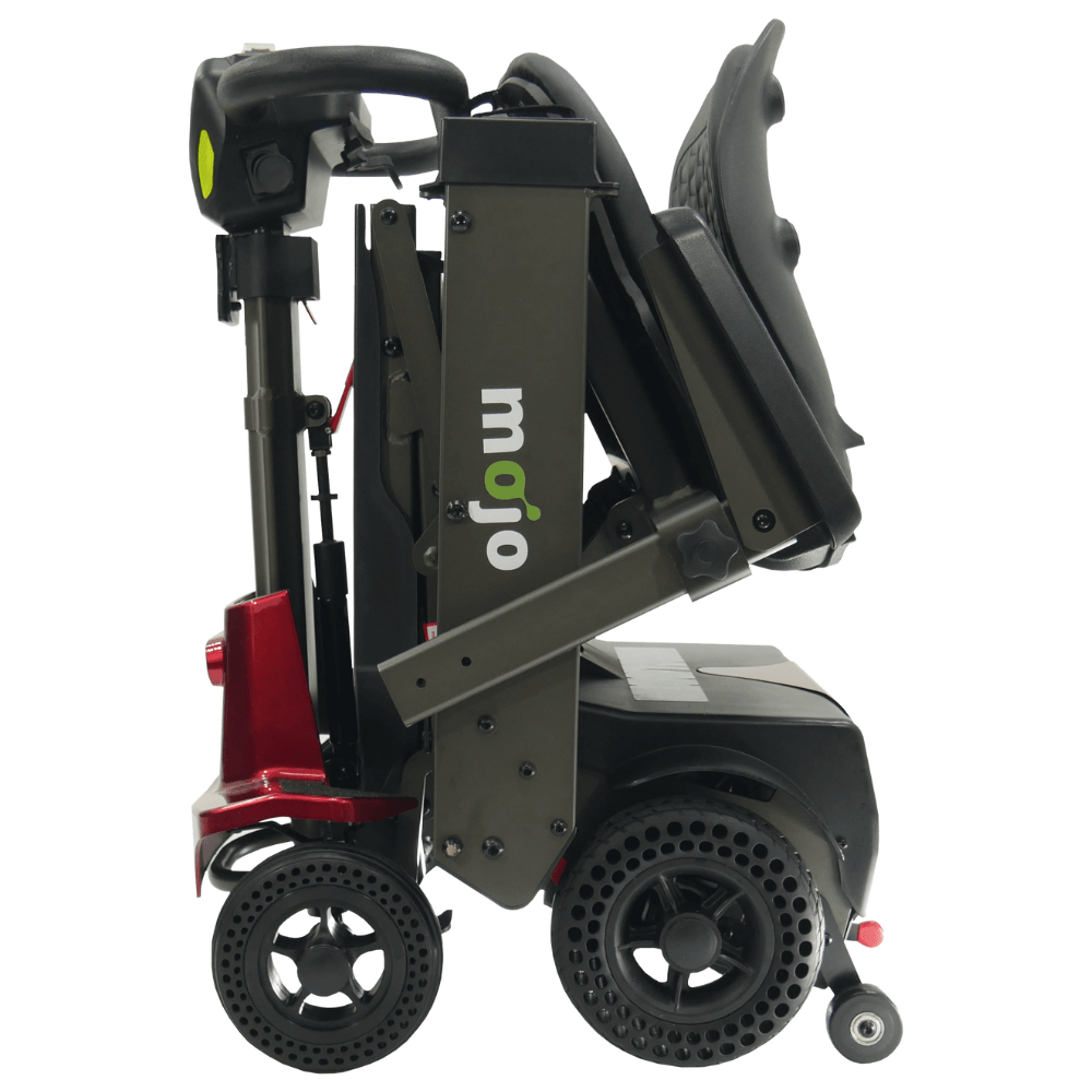 Enhance Mobility Mojo MJ100 Mobility Scooter Red Folded Side View 2