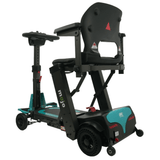 Enhance Mobility Mojo MJ101 Auto-Fold Lightweight Mobility Scooter Aqua Back Angled View 2