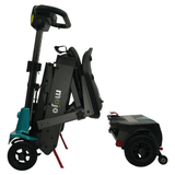 Enhance Mobility Mojo MJ101 Auto-Fold Lightweight Mobility Scooter Aqua Separated Part View