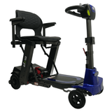 Enhance Mobility Mojo MJ101 Auto-Fold Lightweight Mobility Scooter Blue Angled View