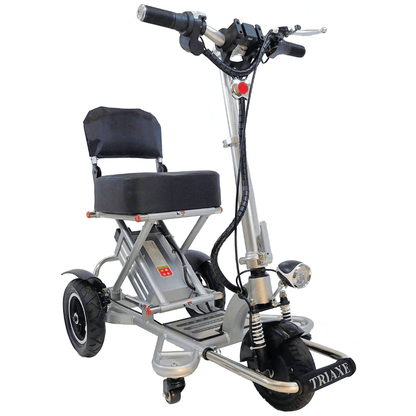 Enhance Mobility TRIAXE Sport T3045 Mobility Scooter Silver Angled View