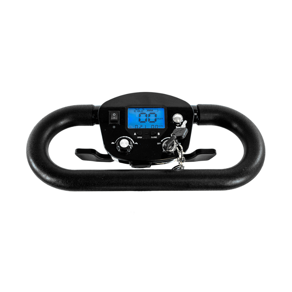 Enhance Mobility Transformer 2 S3026 Automatic Folding Mobility Scooter Black Tiller Control View
