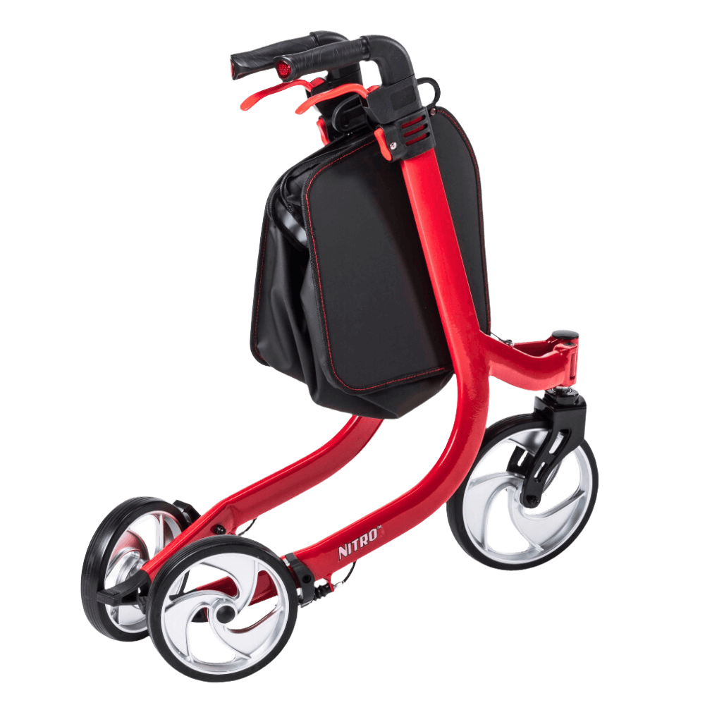 Folded Drive Medical Nitro Duet Rollator and Transport Chair 