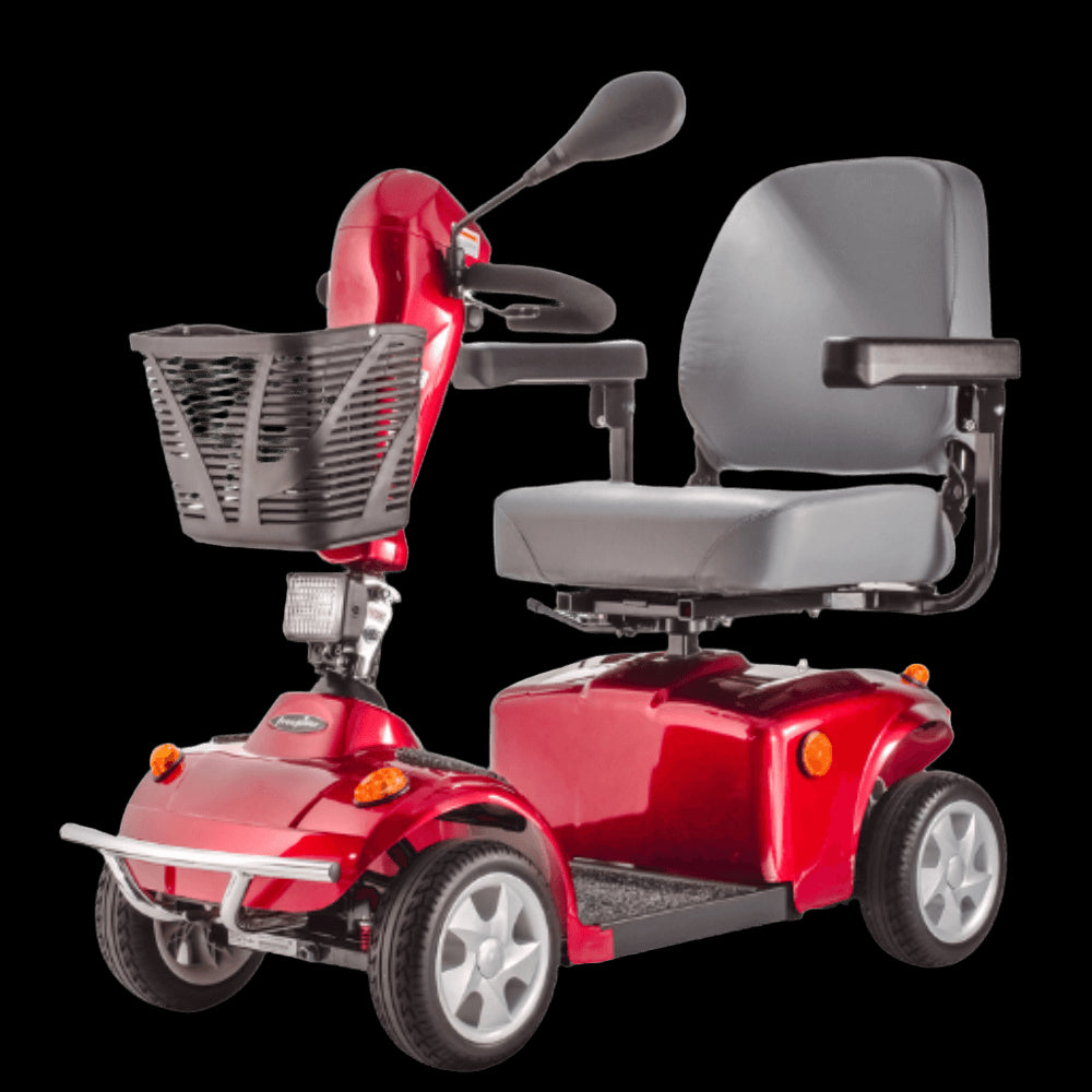 FreeRiderUSA FR 168-4S II Heavy Duty Mobility Scooter Red Angled View