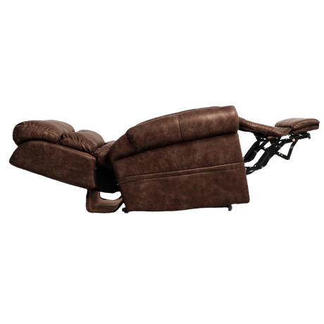 Fully Reclined Astro Brown Pride Mobility VivaLift Tranquil 2 PLR-935 Lift Chair with Extended Footrest