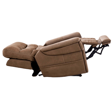 Fully Reclined Cappuccino Color Pride Mobility VivaLift Ultra PLR-4955 Power Lift Chair with Extended Footrest