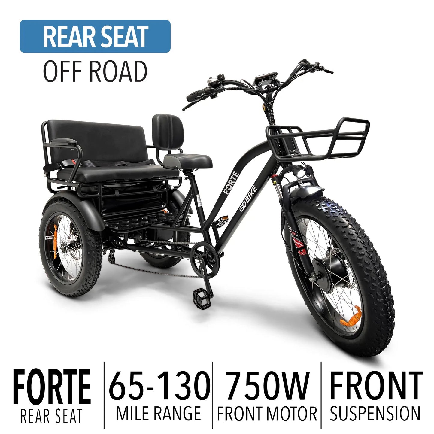 GOBIKE FORTE Electric Tricycle With Rear Seat-My Perfect Scooter