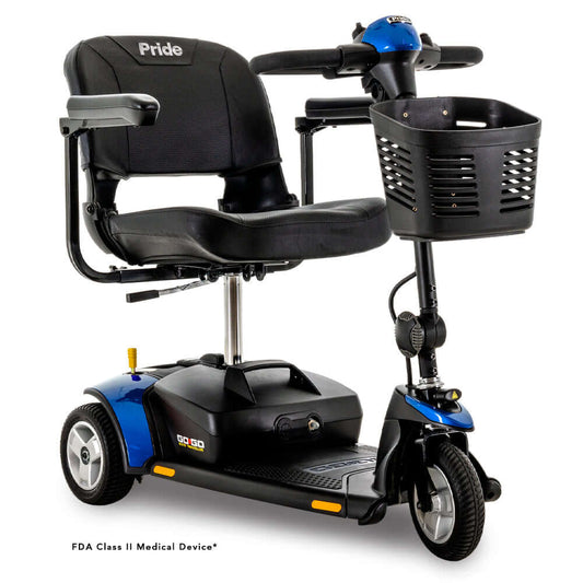 Blue Pride Go Go Elite Traveller® 3-Wheel Scooter 12AH Battery - Angled View