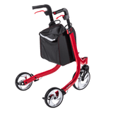 Half-Folded Drive Medical Nitro Duet Rollator and Transport Chair Angled View