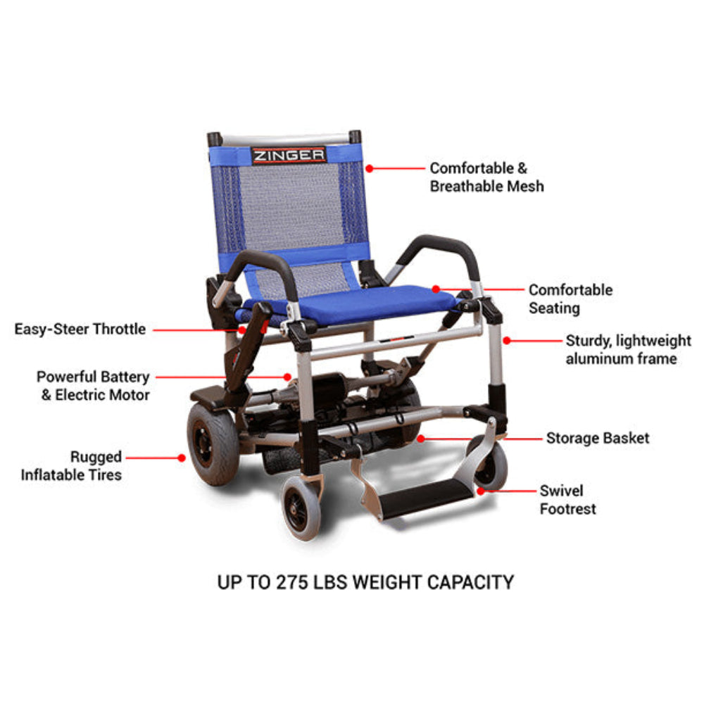 Journey Health Zinger Lightweight Folding Power Wheelchair-My Perfect Scooter