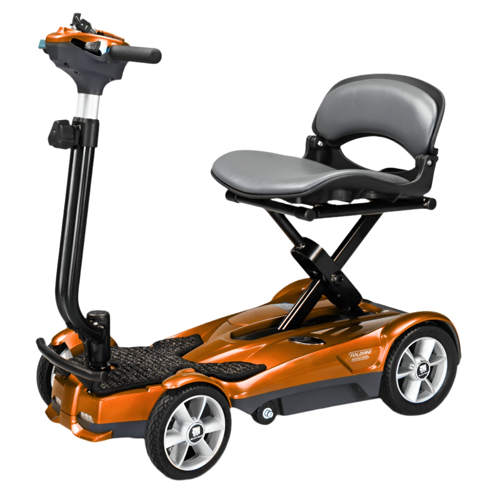 Jupiter Gold EV Rider Auto Fold Transport 4AF Mobility Scooter - Open Box Angled View
