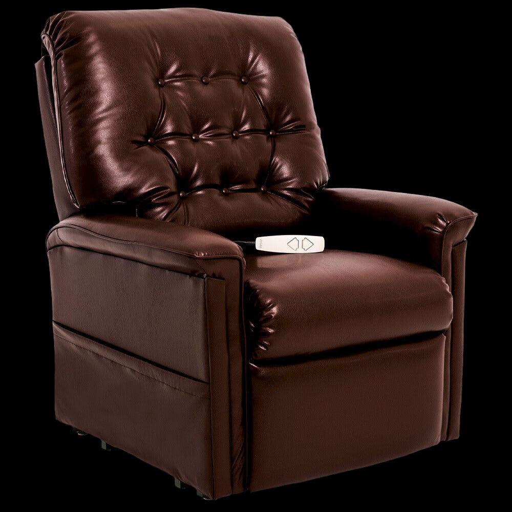 Lexis Sta Kleen Chestnut Pride Mobility Heritage LC-358 Lift Chair Angled Front View