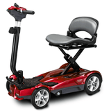 Burgundy EV Rider 4AF Automatic Folding Mobility Scooter - Angled View