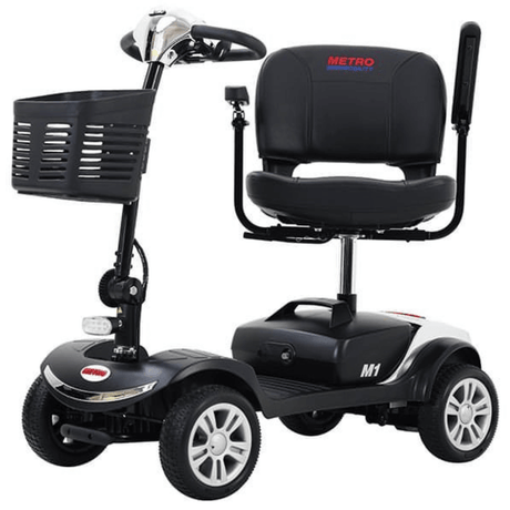 Adjusted Chair Metro Mobility M1 Limited Edition Travel Mobility Scooter - Angled View
