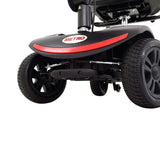 Red Metro Mobility M1 Lite Lightweight Portable Mobility Scooter - Rear Close-up View