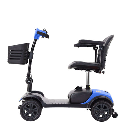 Blue Metro Mobility M1 Lite Lightweight Portable Mobility Scooter - Side View