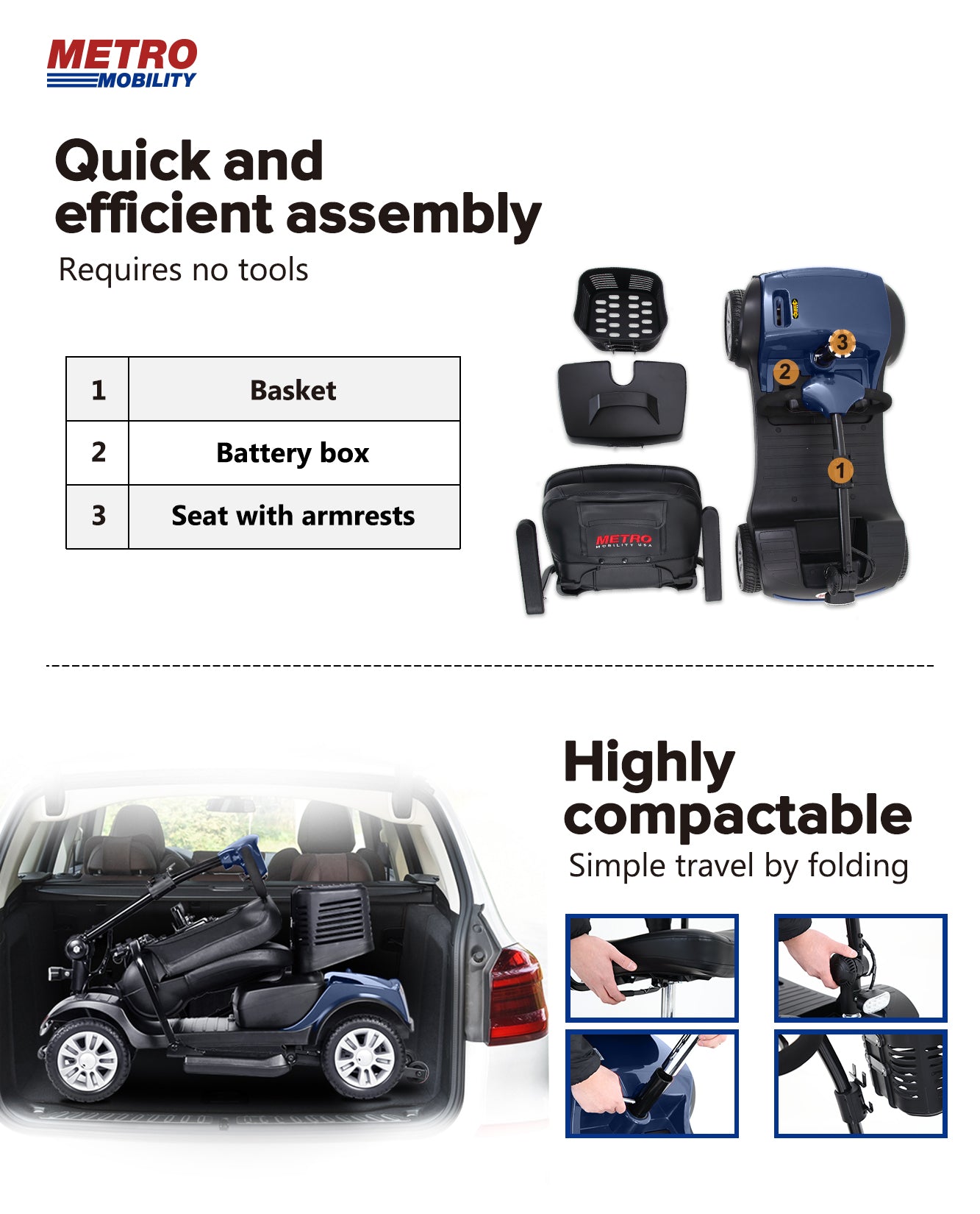 Metro Mobility M1 Portable 4-Wheel Mobility Scooter-My Perfect Scooter