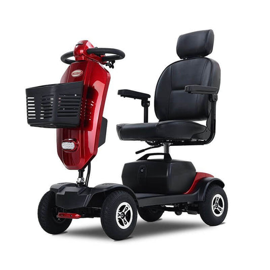 Red Metro Mobility Max Plus Indoor & Outdoor Mobility Scooter - Angled View