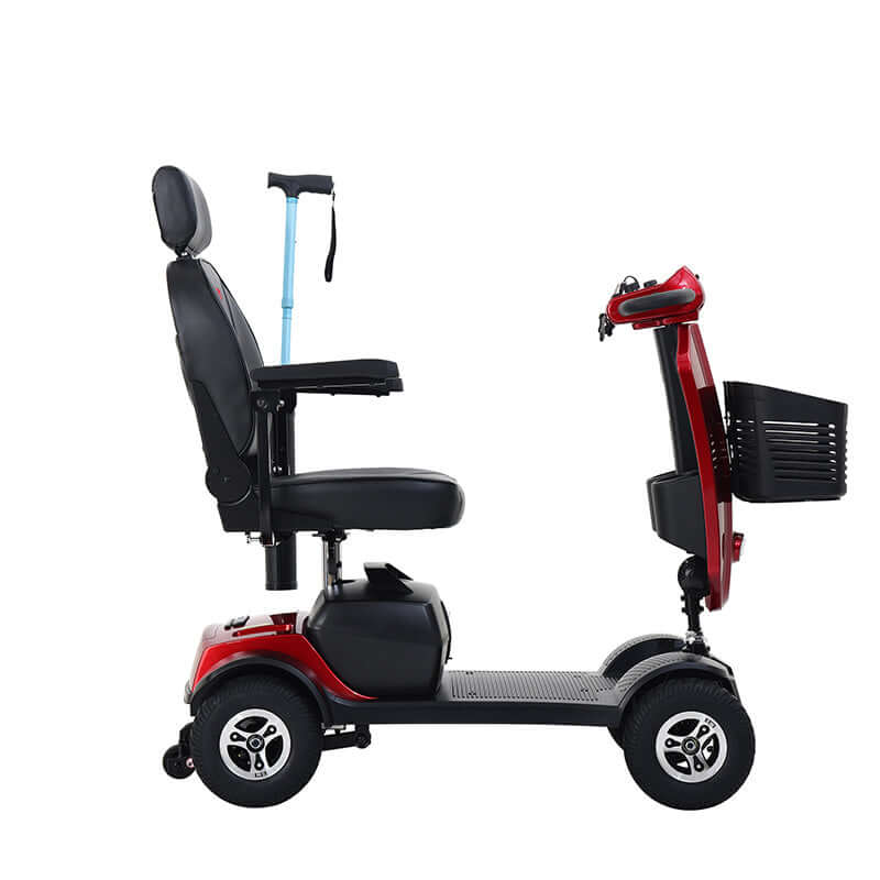 Red Metro Mobility Max Plus Indoor & Outdoor Mobility Scooter - Side View