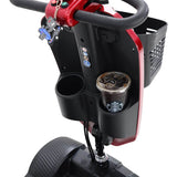 Red Metro Mobility Max Plus Indoor & Outdoor Mobility Scooter - Cup Holder View