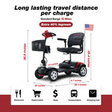 Metro Mobility Max Sport Portable Travel Mobility Scooter -  Dimensions Display - Long Travel Range