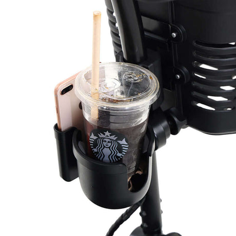 Metro Mobility Max Sport Portable Travel Mobility Scooter - Cup Holder Close-up View