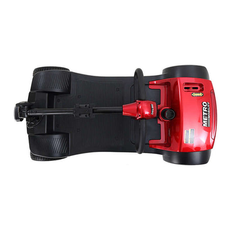 Red Metro Mobility Max Sport Portable Travel Mobility Scooter - Top View