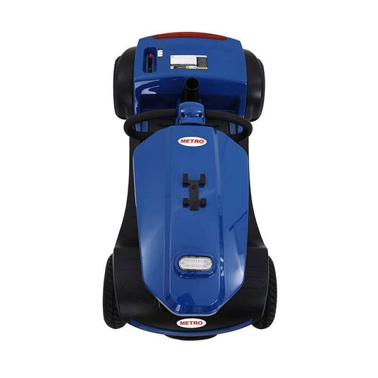 Blue Metro Mobility Patriot 4-Wheel Travel Mobility Scooter - Top View