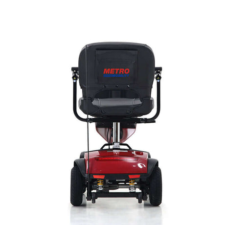 Red Metro Mobility Patriot 4-Wheel Travel Mobility Scooter - Side View