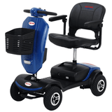 Blue Metro Mobility Patriot 4-Wheel Travel Mobility Scooter -  Angled View