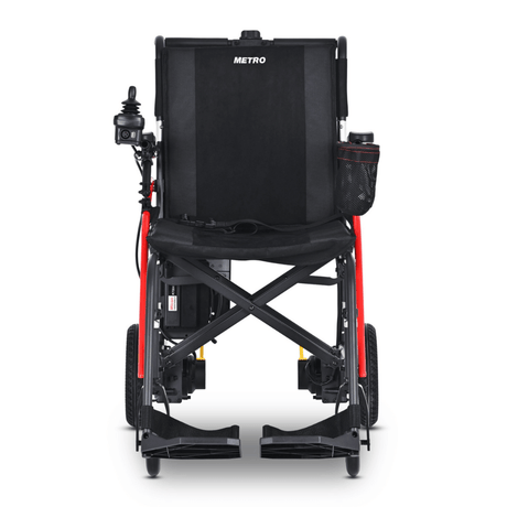 Black Metro Mobility iTravel Lite Portable Electric Wheelchair - Front View